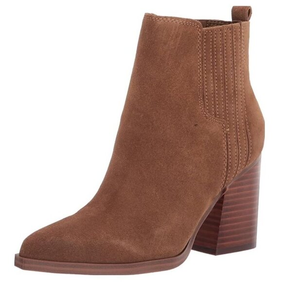 Marc Fisher Women's Dark Brown Bootie Matter Block Heel Pointed Toe Size 11 M - Picture 1 of 14